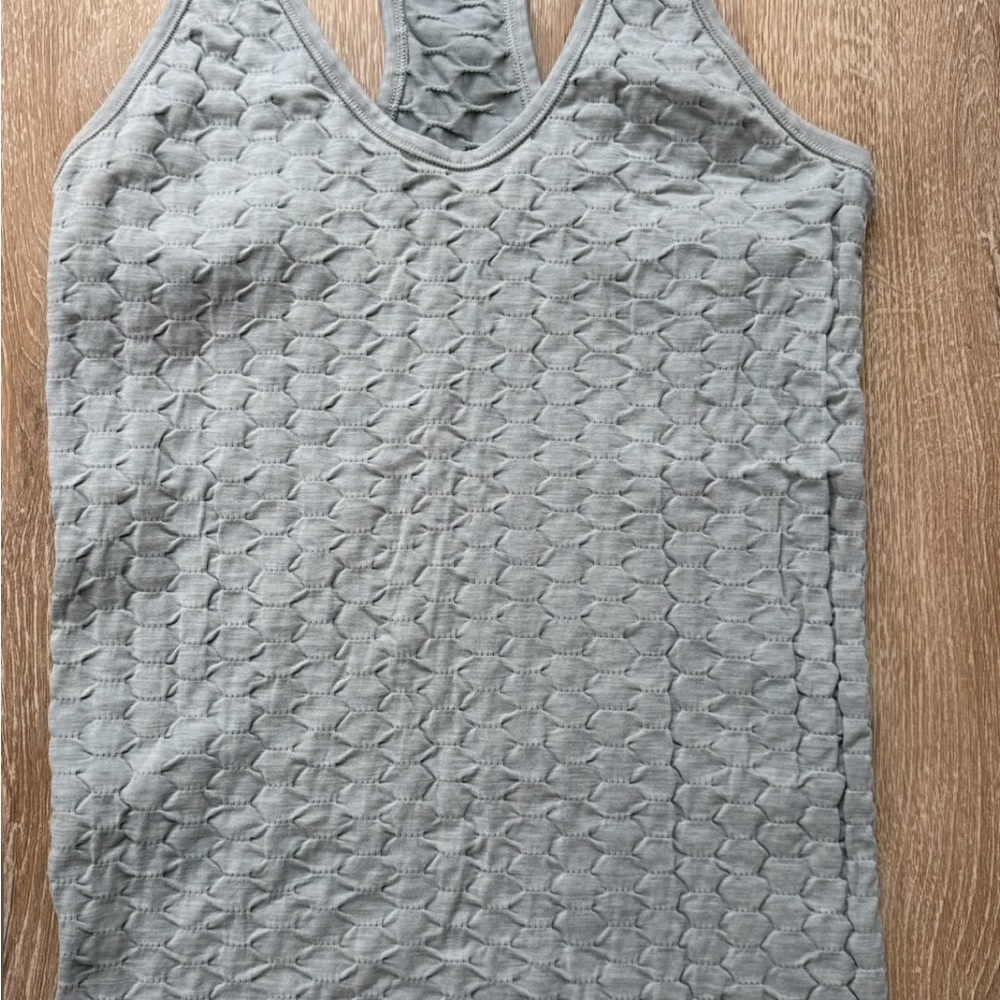 Athleta Gray Ribbed Tank Top